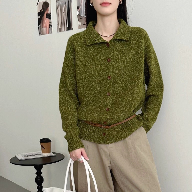 Floral Cardigan Wool Sweater 2026 Autumn and Winter New Style Loose Versatile Belt Women's Slimming Knit Sweater Long Sleeve Floral Cardigan Wool Sweater 2026 Autumn and Winter New Style Loose Versatile Belt Women's Slimming Knit Sweater Long Sleeve