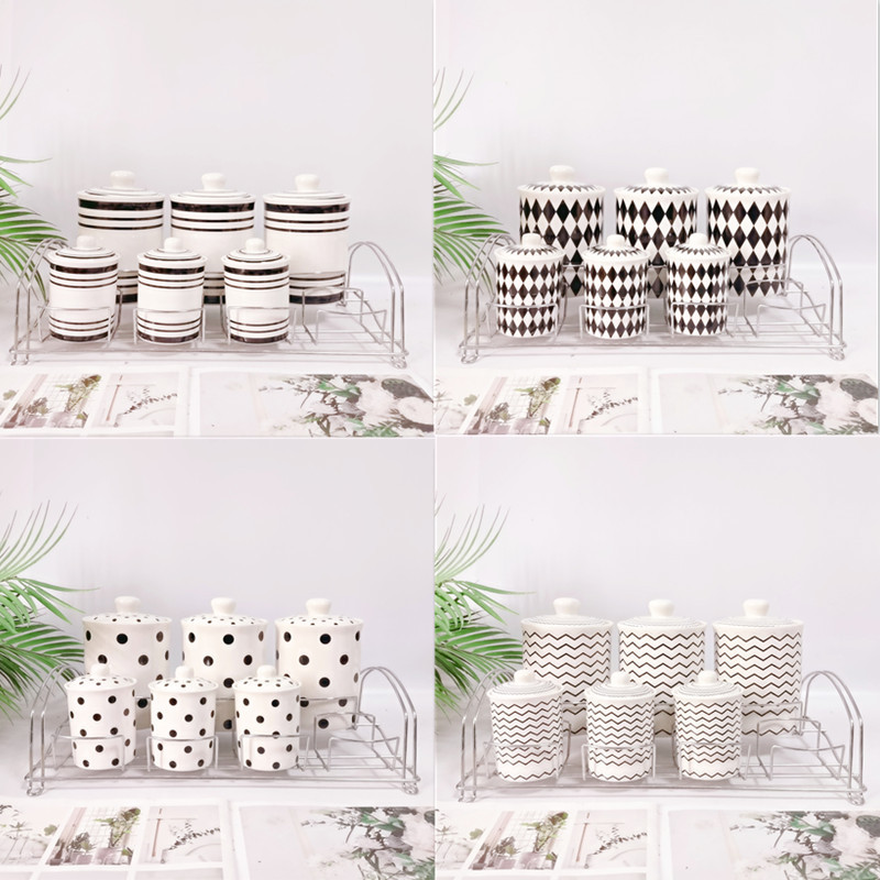 Venta directa de fábrica exportación transfronteriza exportación cerámica sellado tarro condimento tarro cocina almacenamiento tarro café té tarro