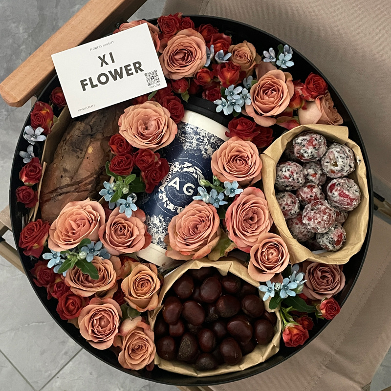 Bouquet de embalaje caja redonda de frutas al por mayor de la flor de embalaje transparente Ventana de regalo caja vacía DIY hecho a mano floral caja de la flor
