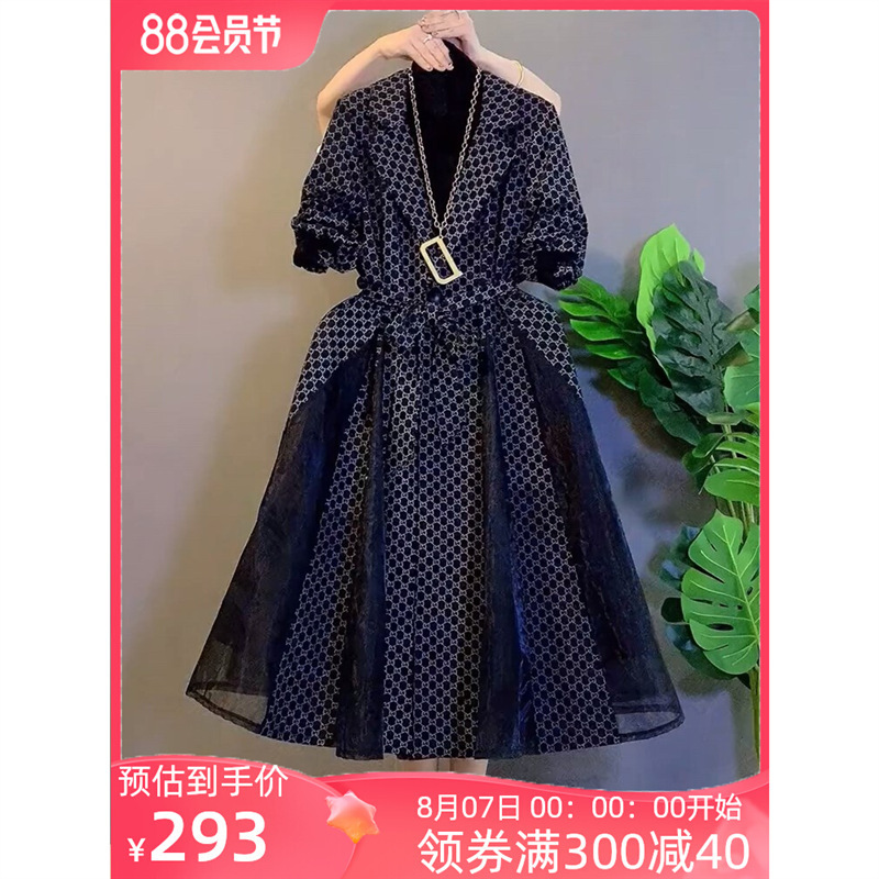 Yt61957春装2023高級洗練された気質名媛赫本風高級感が腰を収めて痩せている|undefined