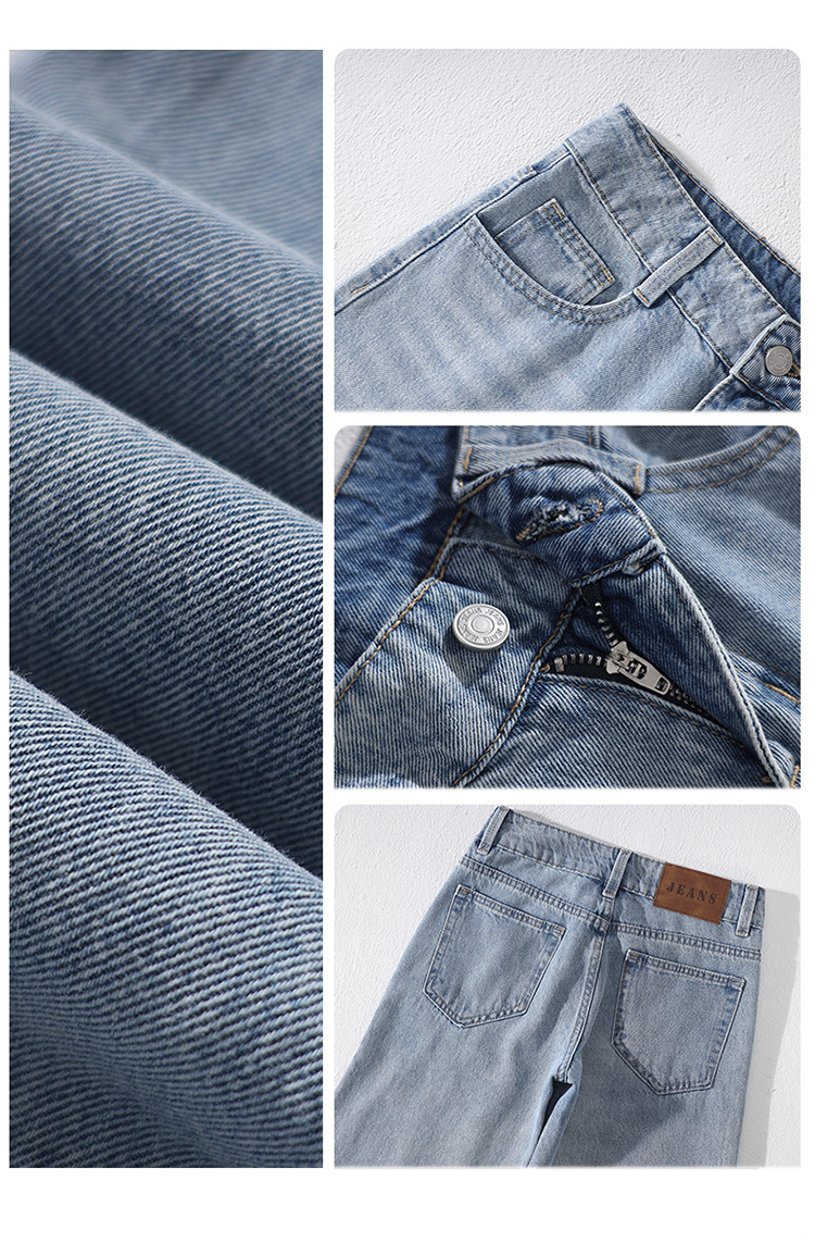 American retro low-waisted spicy girl loose wide-leg pants versatile spring and summer straight-leg jeans for women & long pants pic 5
