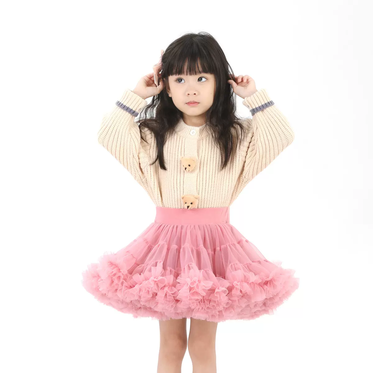 tutu裙二代加蓬女童棉腰头网纱裙宝宝蓬蓬裙演出服公主裙公主风