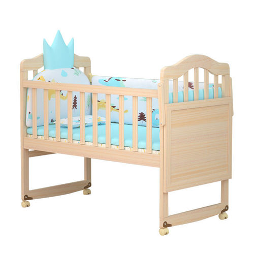fyt实木无漆环保新生婴儿床宝宝摇篮儿童小床可拼接大床加长睡至1