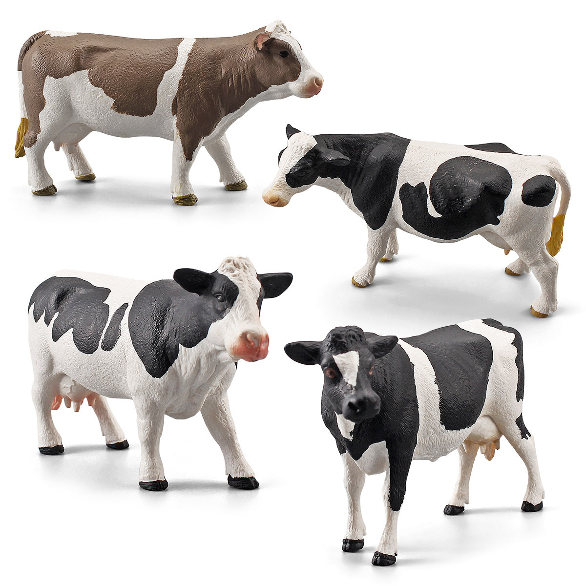 Simulación infantil de animales de pasto modelo de vaca Simental vaca de aves de corral juguetes de decoración estática exportación transfronteriza