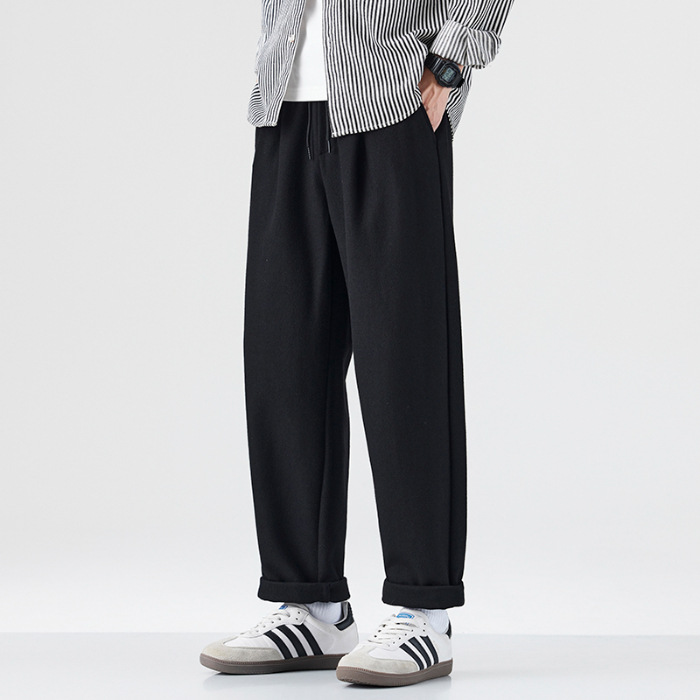 2025 nuevo otoño japonés vintage lana casual pantalones en forma de hombre sueltos estilo americano image 6