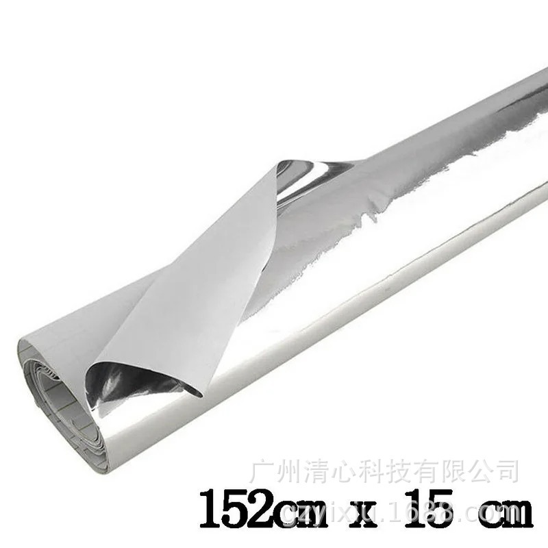 15*152cm シルバーステッカーカースタイリングボディ電気メッキシルバーフィルムクロームミラービニールフィルム|undefined