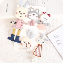 厂家现货批发可爱卡通电脑绣花标动物衣帽装饰补丁贴布标服装辅料