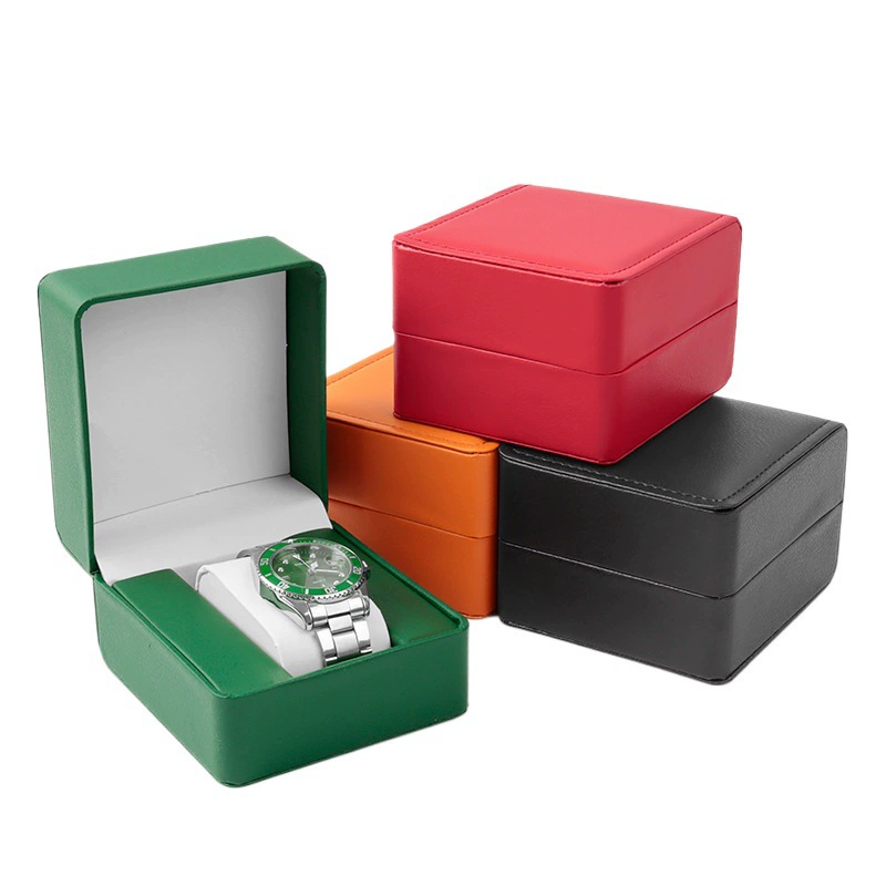 Трансграничная кожаная коробка с круглым углом коробка для хранения часов Премиум Чувство часы упаковочная коробка зеленая коробка для часов коробка на складе