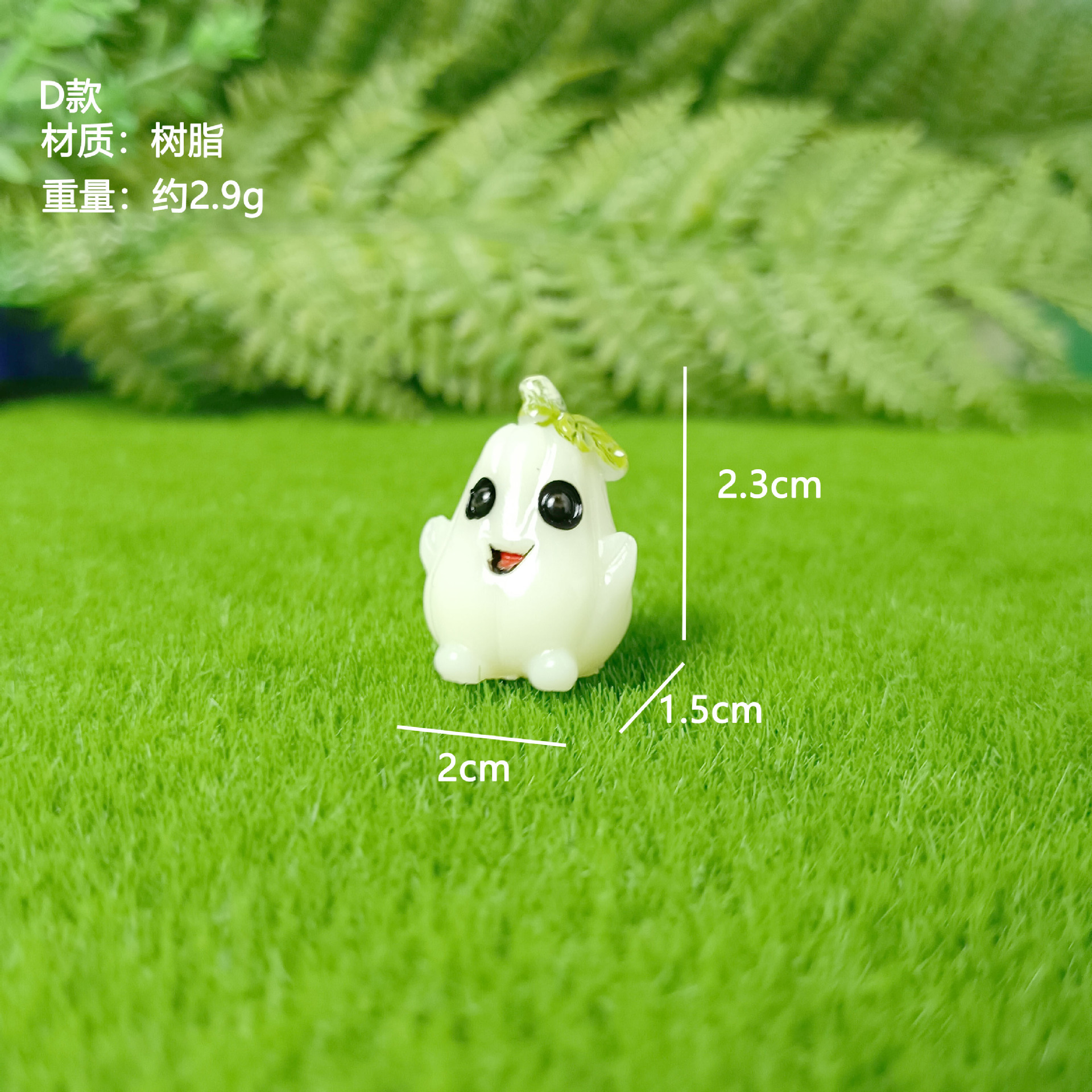 Linda decoración de muñeca de micro paisaje tema de Halloween resina de color mini accesorios de decoración de calabaza