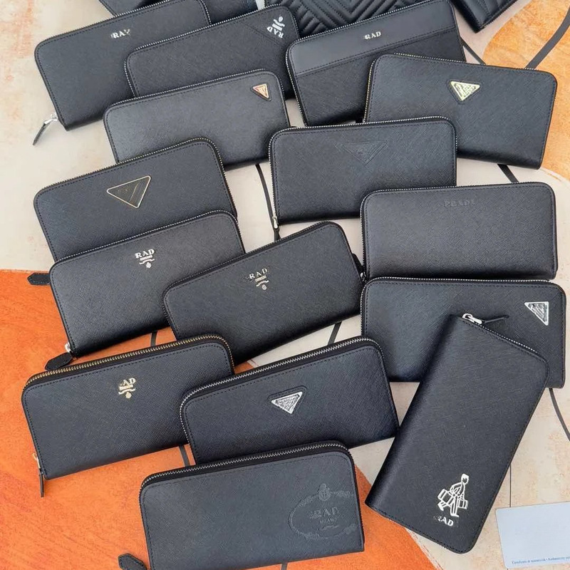 Classic Small Single Zipper Wallet Classic Cross Pattern Men's Wallet