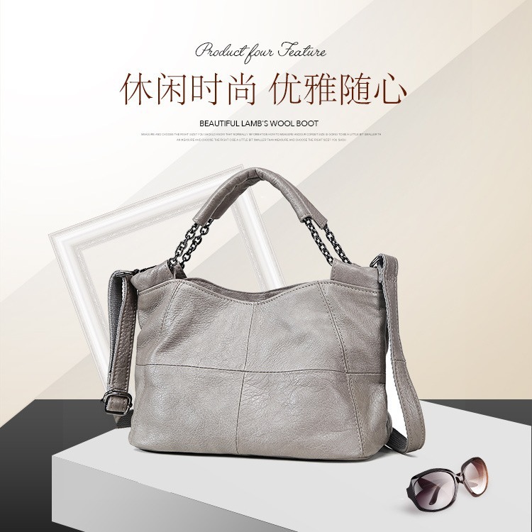 Bolso transfronterizo de mujer Amazon Bolso de mujer 2023 nuevo bolso portátil de cuero genuino primera capa de piel de vaca bolso de mujer bolso de cadena