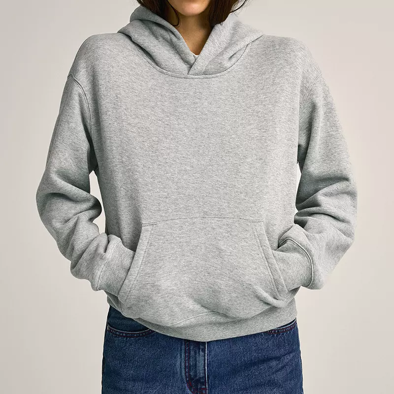 alrigh 100%棉宽松微落肩连帽套头加绒卫衣2025冬季新款休闲卫衣