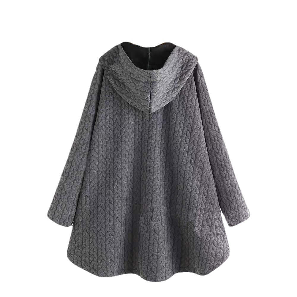 Женское стёганое пальто с капюшоном (CHARM), оверсайз жакет, размеры M–8XL