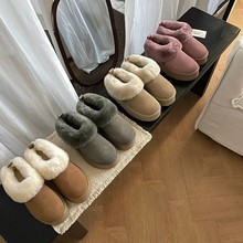 河南桑坡2025新款冬季一脚蹬塔次勒雪地靴女鞋时皮毛一体厚底加厚