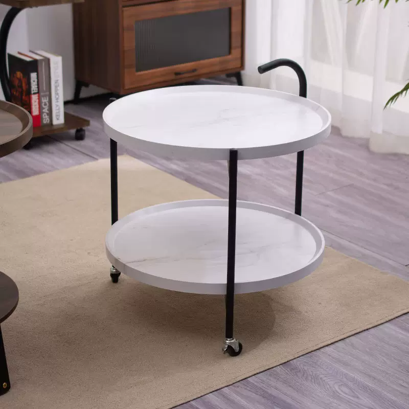 欧式客厅沙发储物边几角几手推餐车酒店餐厅上菜餐车双层置物推车