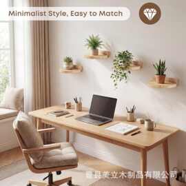 木制墙面小型置物架隔板装饰架壁挂花瓶绿植盆栽浴室收纳架