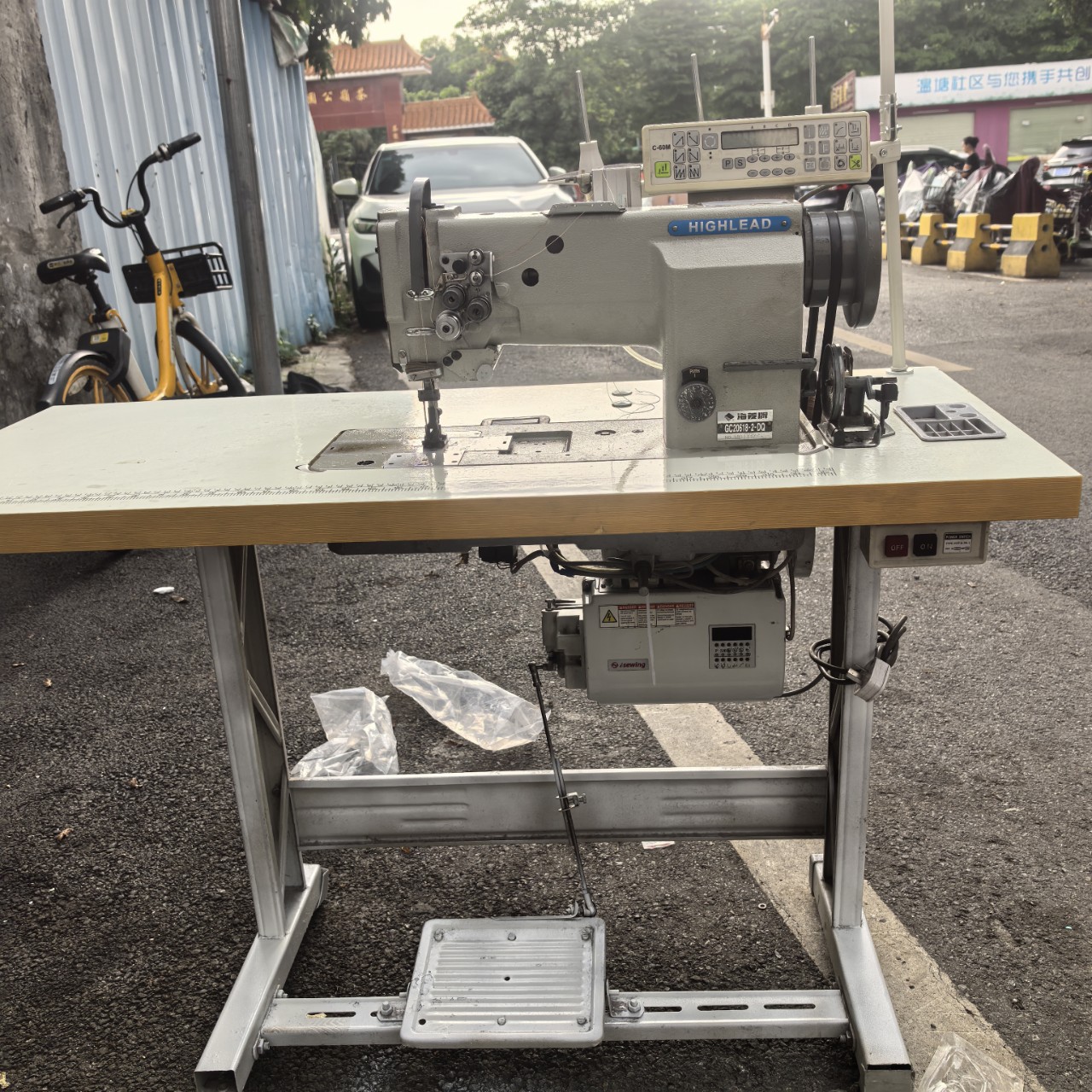 工业缝纫机海陵牌GC20618三同步综合送料厚料同步车缝纫机二手