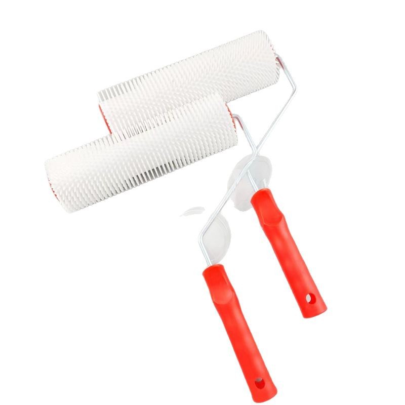 Pintura epoxi para pisos con aguja, rodillo de espuma de cemento, cepillo de rodillo de desinflado, cepillo de rodillo antiespumante autonivelante, 9 pulgadas
