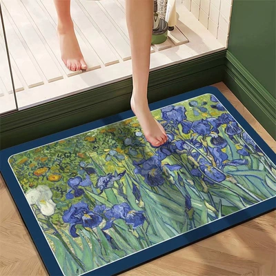 Avtomobil döşəmə paspasları: Mat, Toilet Carpet, Door Mat, Non-Slip - diatom-mud-oil-painting-rectangular-door-mat-03-4060cm