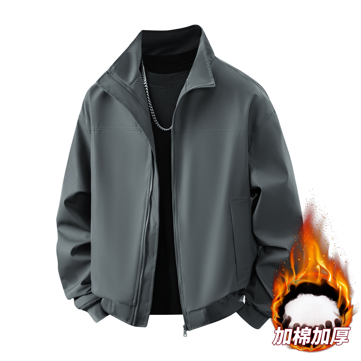 Chaqueta Acolchada para Hombre de Poliéster Cálida y Resistente al Desgaste para Uso Casual y Aire Libre