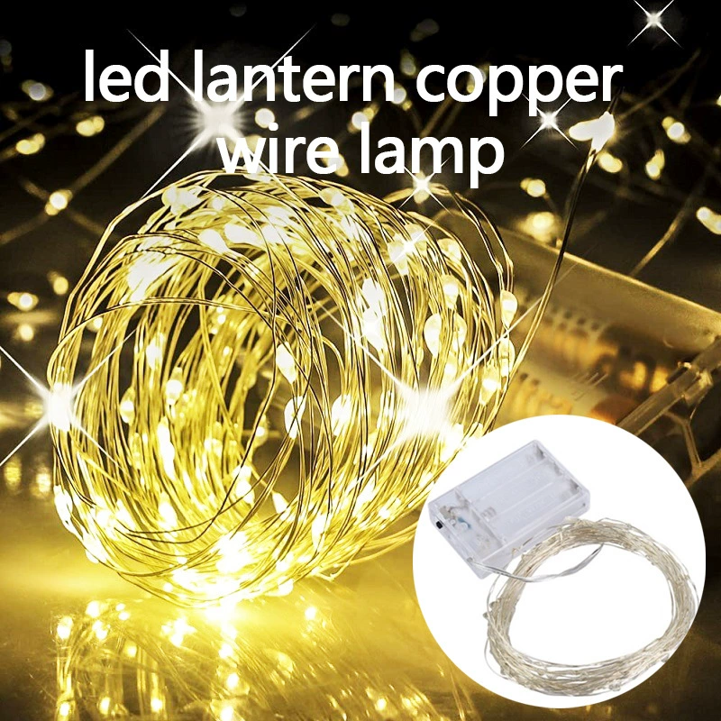 Батарейный отсек медный провод лампа гирлянда 5 метров 10 метров USB медный провод лампа гирлянда Рождественская елка украшение лампа Подарочная коробка Праздничная лампа