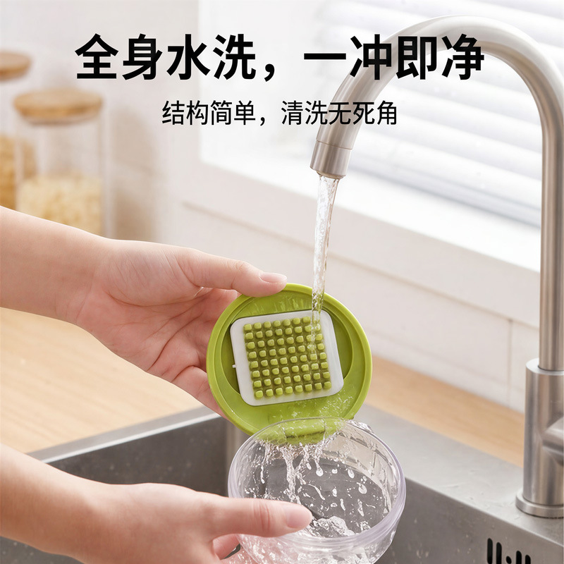 Prensa de Ajo Manual de Presión de Plástico y Acero Inoxidable para Cocina
