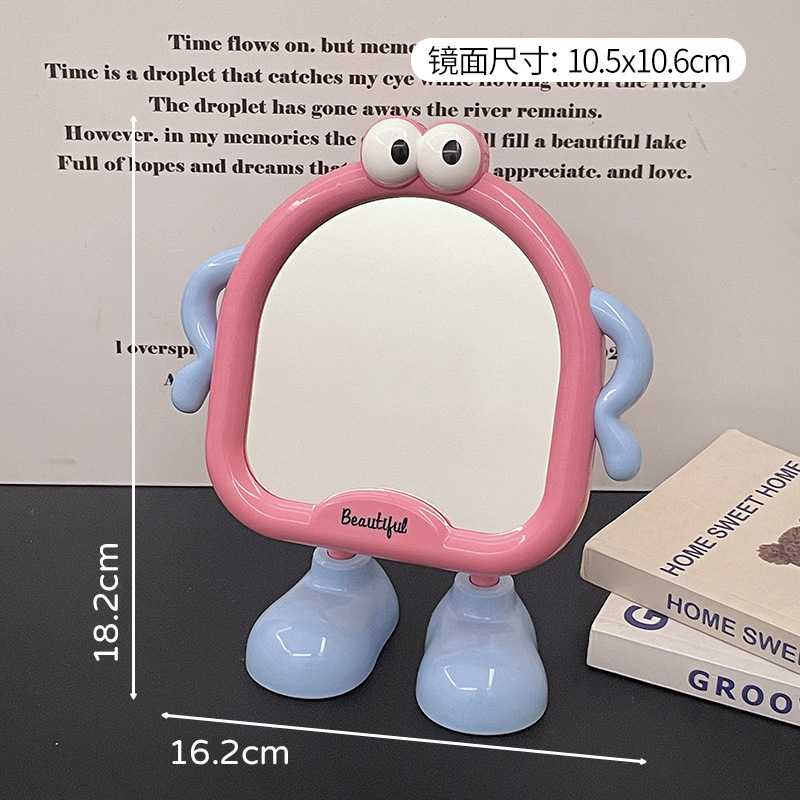Espejo de maquillaje de escritorio de pie pequeño lindo dormitorio de escritorio doméstico dormitorio de maquillaje de maquillaje de alta definición espejo pequeño