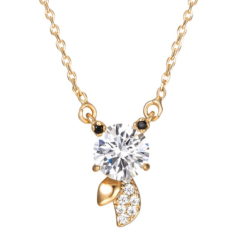 Xuping joyería dibujos animados moda pequeño Goldfish ZIRCON collar femenino plateado 18K oro pequeño pescado colgante joyería al por mayor