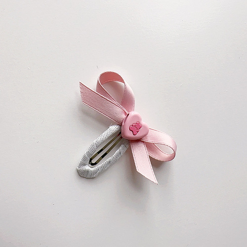New princess style super fairy pink color children's floating point pearl crown bow pressure clip BB clip hair accessories