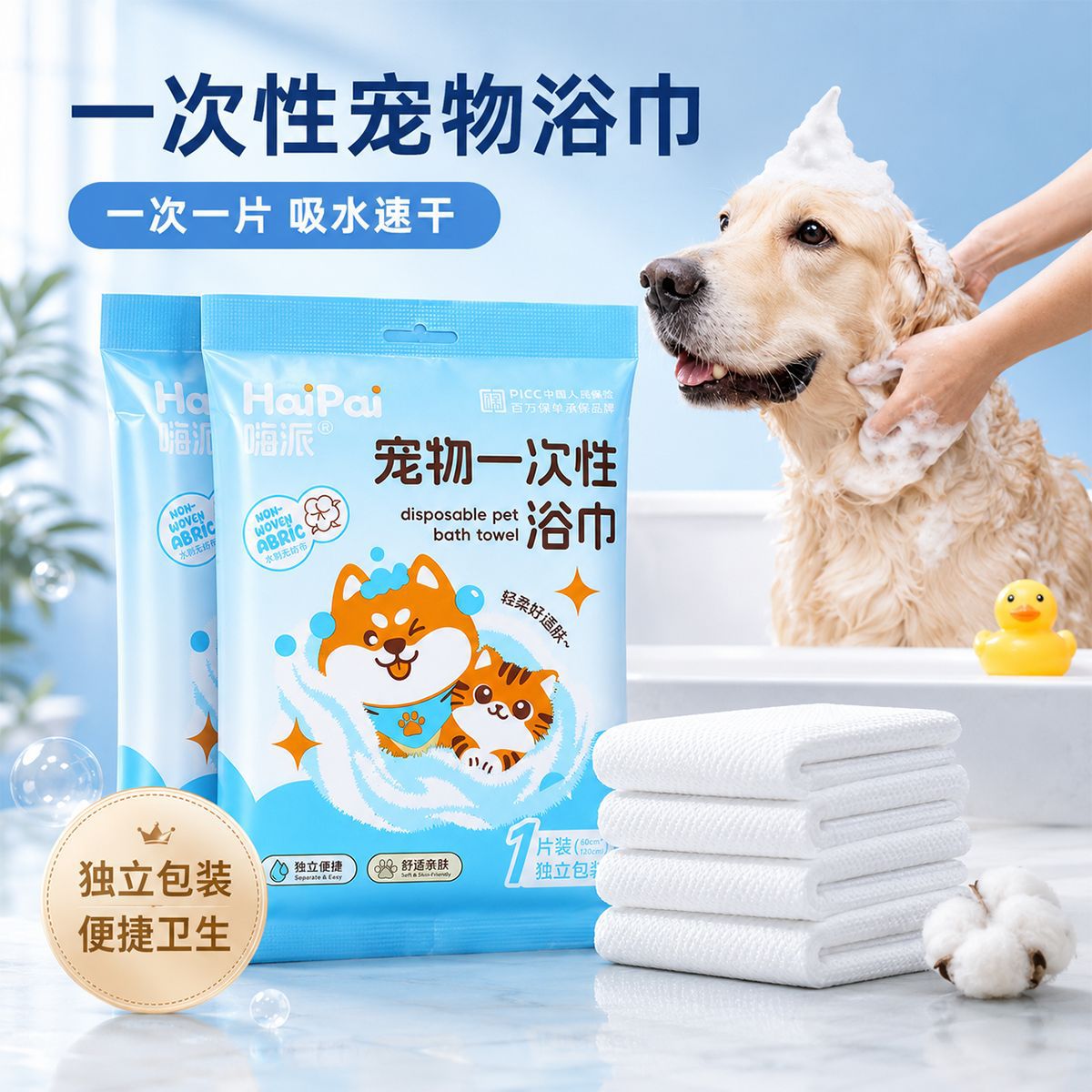 Disposable pet absorbent towel 60X120cm cat bath towel dog drying towel pet bath towel wholesale