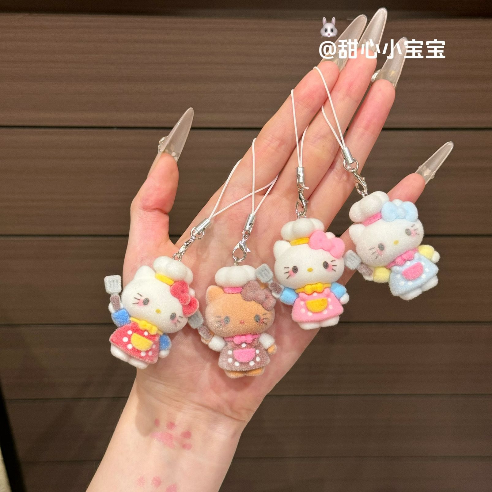 Creative Chef Kt Kitten Keychain Small Pendant Cute Plush Doll Bag Pendant Accessories Keychain Wholesale