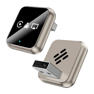 Screen Projection Smart Inter-Control | Simsiz CarPlay və Android Auto - q1ax-rose-gold-metal-glass-4-in-1-wireless-carplay-android-auto-adapter-apple-android-screen-mirroring-optimized-for-overseas-systems