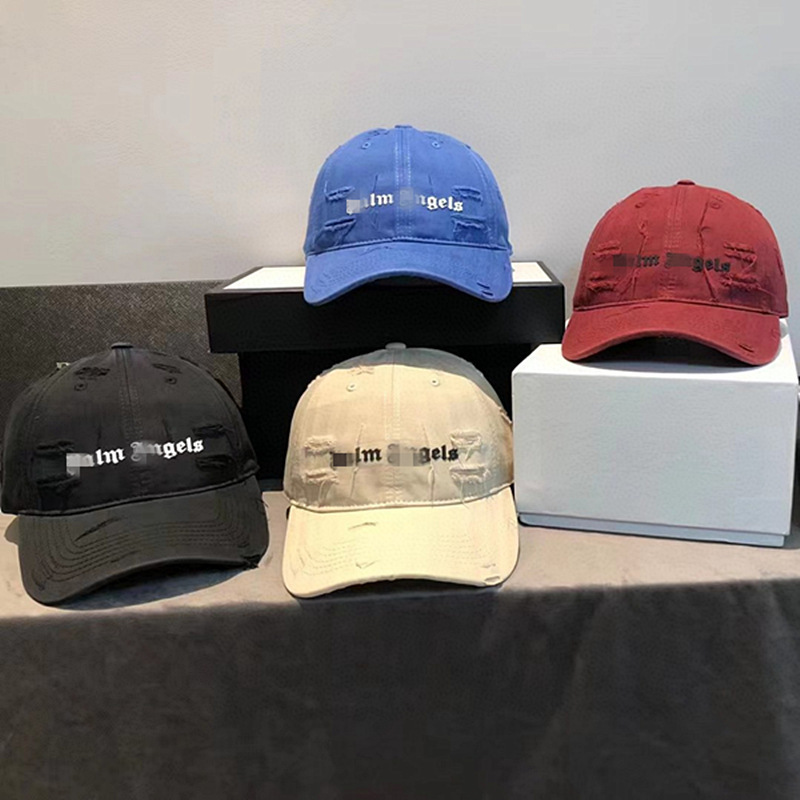 Cross-border trendy brand Palm Angel letter logo embroidered distressed vintage hat baseball cap Korean-style sun visor hat