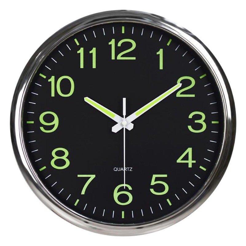 12 pulgadas 30cm luminoso Reloj de pared de plástico reloj de cuarzo dormitorio salón reloj colgante Reloj simple con logo
