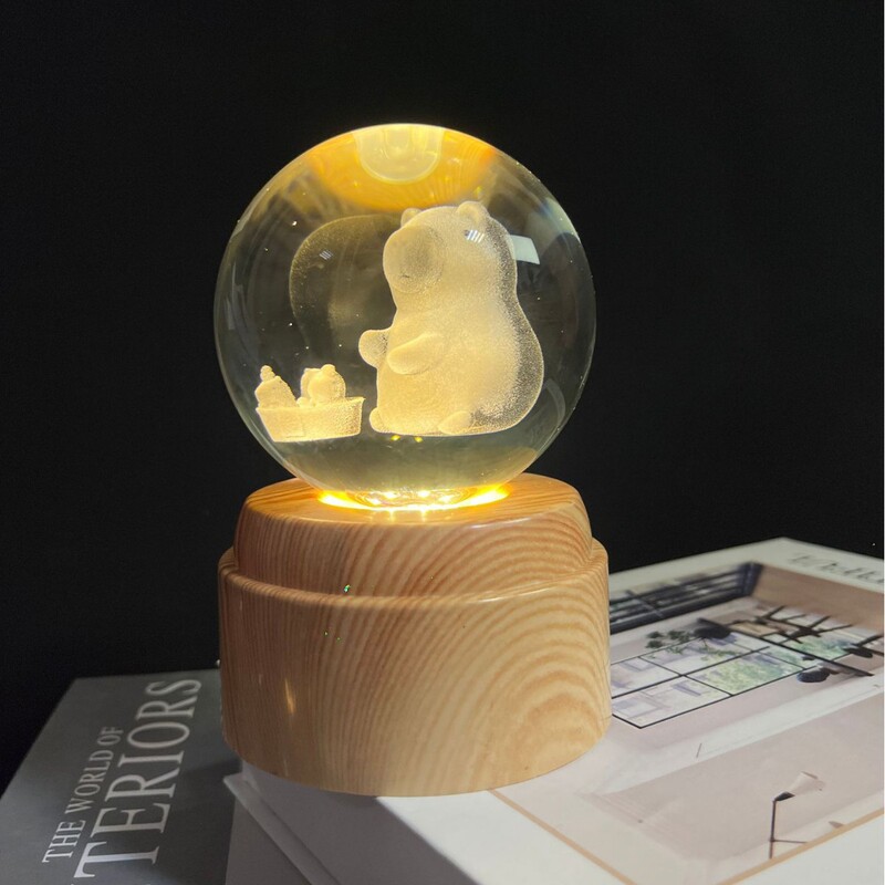 クロスボーダー熱モデル回転灯座水晶玉銀河布布カピバラの新型発光小夜灯卸売り|undefined