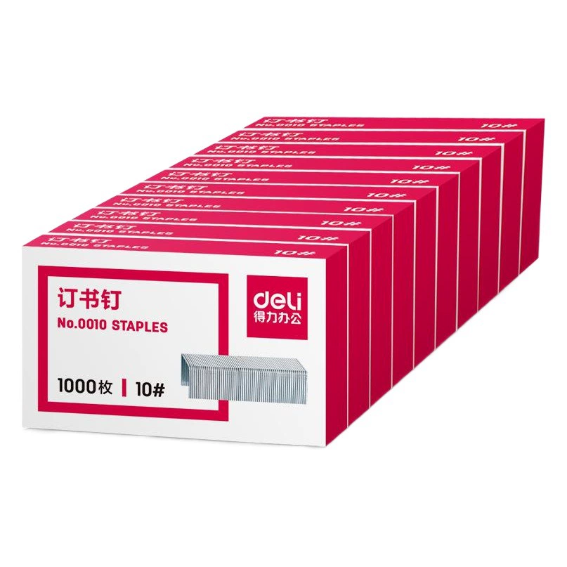 Скрепки Deli 0010, маленький размер, 10 1000 шт., скобы в штучной упаковке, офисные канцелярские принадлежности, скобы оптом