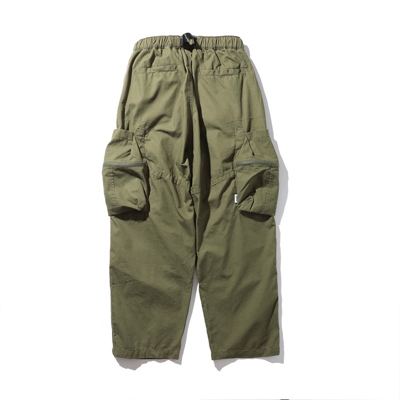 Pantaloni cargo uomo taglio dritto oversize stile casual streetwear_voghion.com