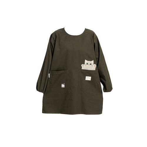 New style Japanese long-sleeved apron waterproof and oil-proof women's kitchen autumn sleeves pure cotton breathable cotton reverse blouse