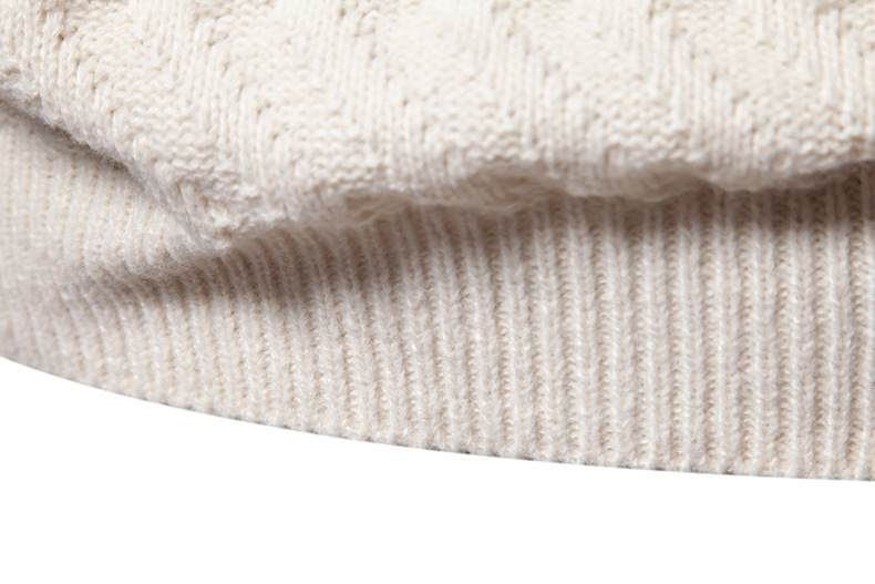 Pulover tricotat nou pentru bărbați, toamnă și iarnă, pulover la modă și călduros, pulover slim fit, pulover de bază_voghion.com