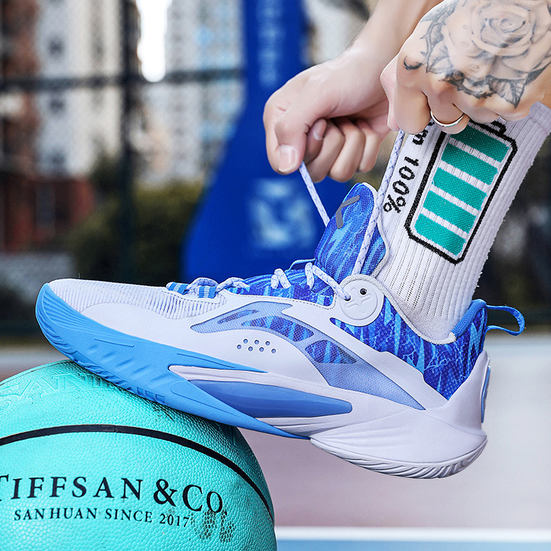 Zapatos de baloncesto de malla antideslizante, desgaste y amortiguación, zapatos profesionales de juego de combate para parejas image 6