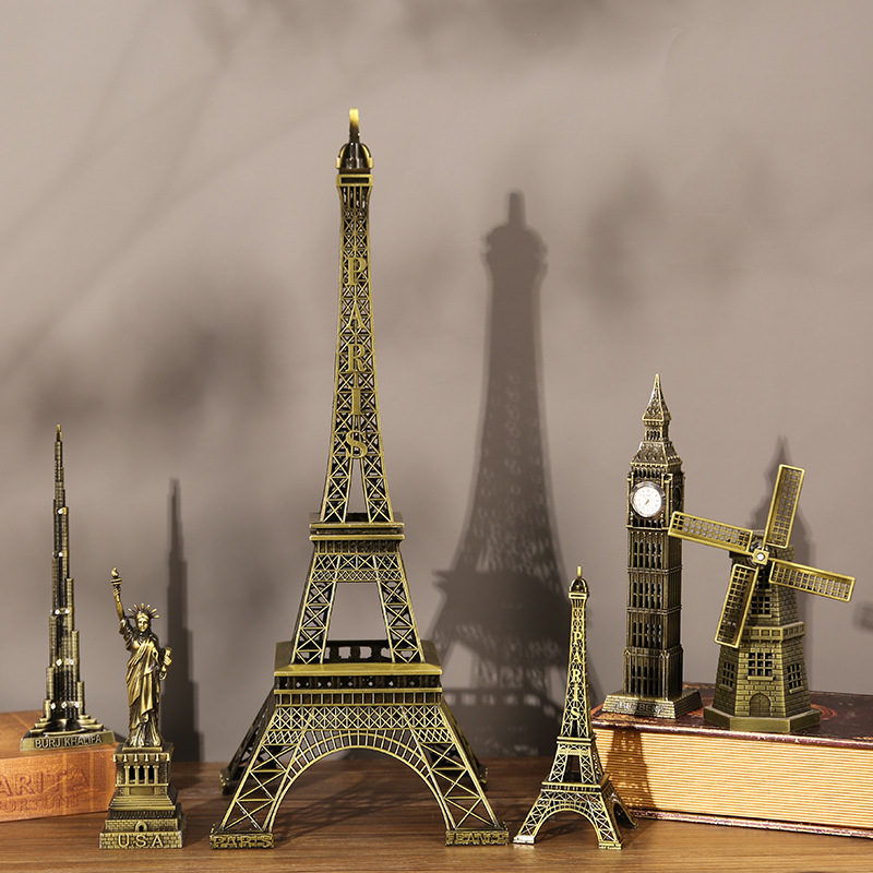 Paris Eiffel Tower Ornament Architectural Model High-End Living Room Wine Cabinet Tv Cabinet Desktop Decoration Ornament
