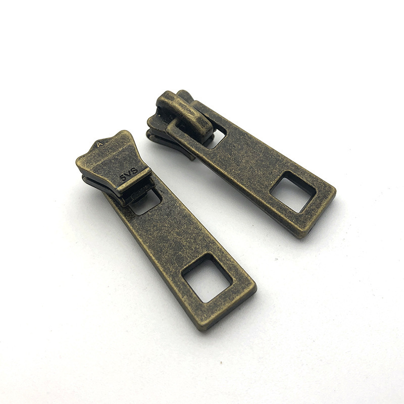 プルヘッド No.3、No.5、No.8、No.10/15/20 樹脂ジッパー用厚みのある大型金属プルヘッド黒ジッパーヘッド|undefined