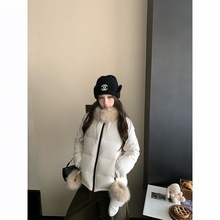 板栗可可Bankelili'轻绒小暖包'甜美自带手套90白鸭绒毛领羽绒服