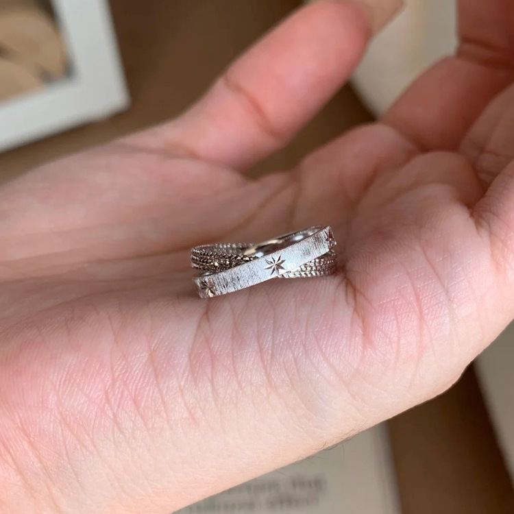 Super Shiny! Mercury-Themed Small Double Ring for Women, Non-Fading in the Shower, Vintage Niche Index Finger Ring Super Shiny! Mercury-Themed Small Double Ring for Women, Non-Fading in the Shower, Vintage Niche Index Finger Ring
