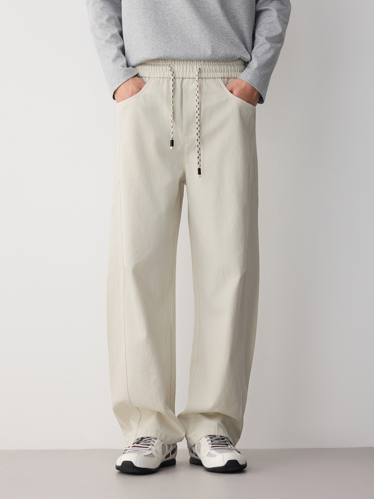 Quần dài ống thẳng nam công sở chất liệu cotton pha Lyocell — đen