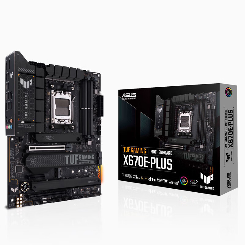 Asus TUF GAMING X670E-PLUS desktop computer motherboard for AM5 7000 series processor CPU