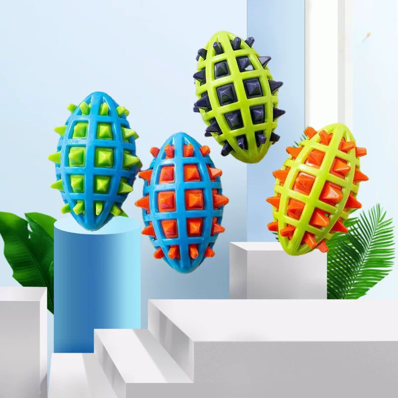 Интерактивная жевательная игрушка для собак в виде ананаса, устойчивая к повреждениям, с функцией издаваемых звуков, для чистки зубов, оранжевого цвета.