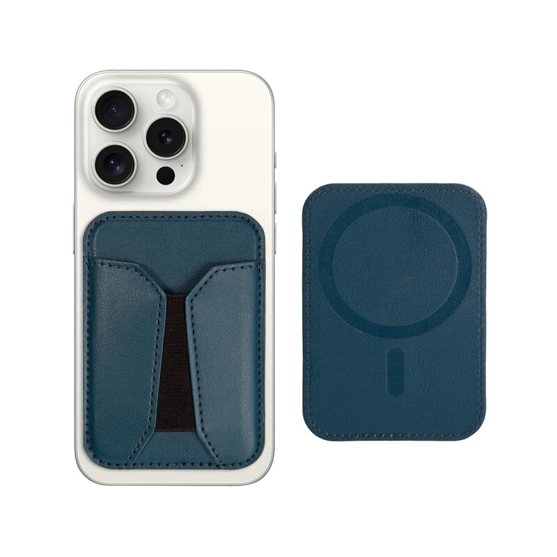 Amazon new leather elastic band mobile phone magnetic card holder for Apple 14Pro 15magsafe card holder
