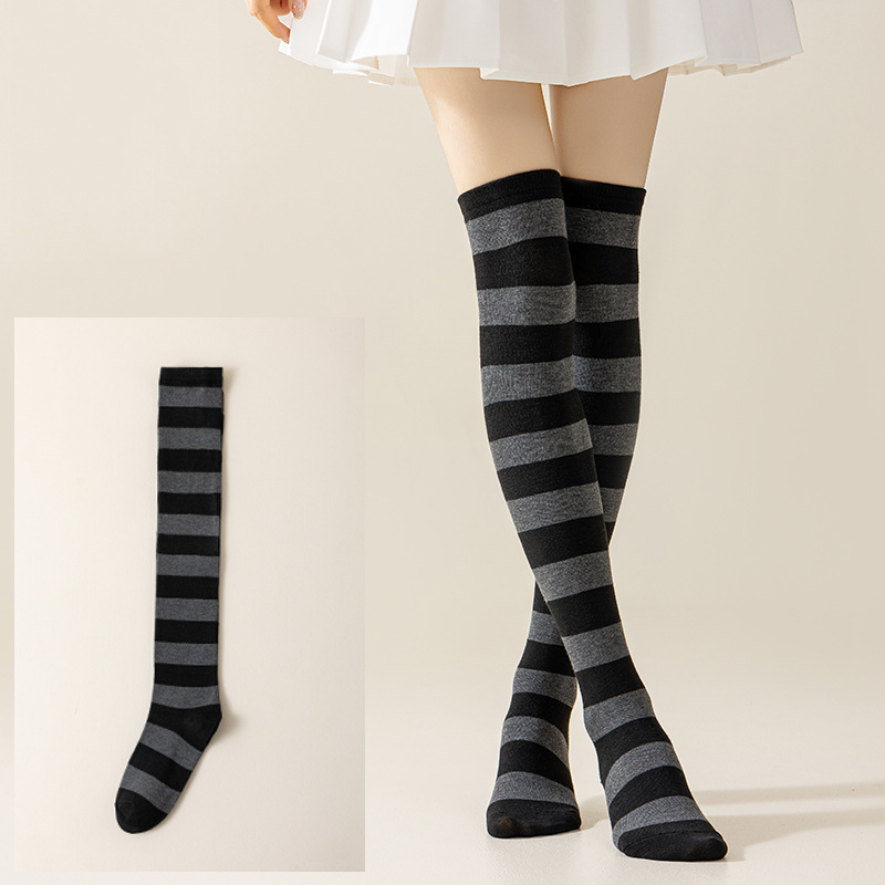 Calcetines Largos Bucaneras a Rayas para Mujer de Poliéster y Spandex, Absorción del Sudor, para Cosplay image 25