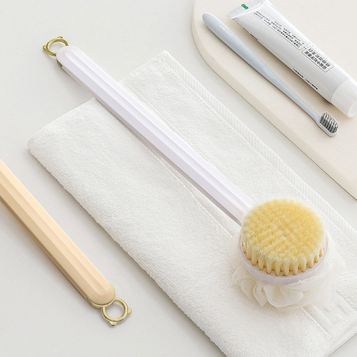 Bath brush, back rub brush, long handle, soft-bristled double-sided bath brush, mud removal, dust removal, bath brush back artifact